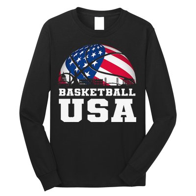 Basketball USA Support the Team USA Flag Dream Long Sleeve Shirt