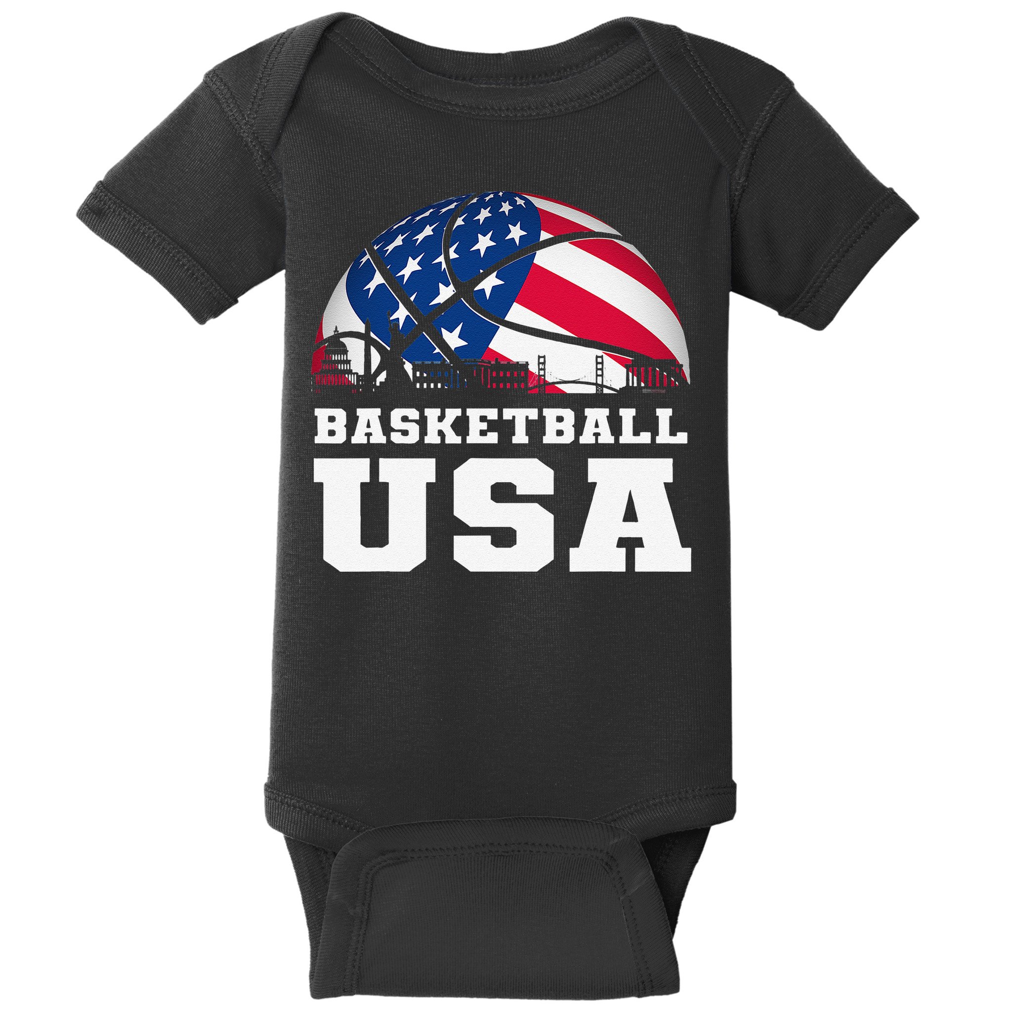 Basketball USA Support the Team USA Flag Dream Baby Bodysuit