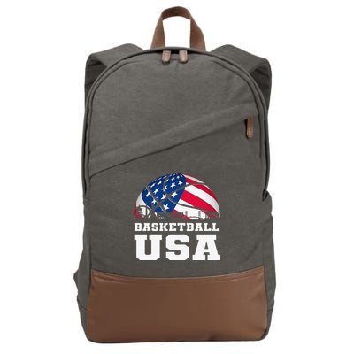 Basketball USA Support the Team USA Flag Dream Cotton Canvas Backpack