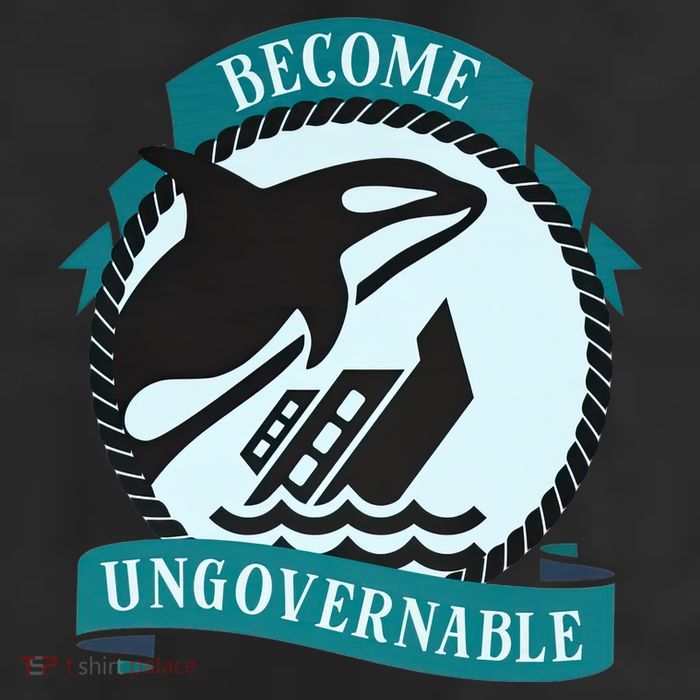 Become Ungovernable Ship Wreck Killer Whale Funny Marine Sciene Eat The Rich 7 Panel Mesh Trucker Snapback Hat