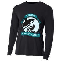 Become Ungovernable Ship Wreck Killer Whale Funny Marine Sciene Eat The Rich Cooling Performance Long Sleeve Crew