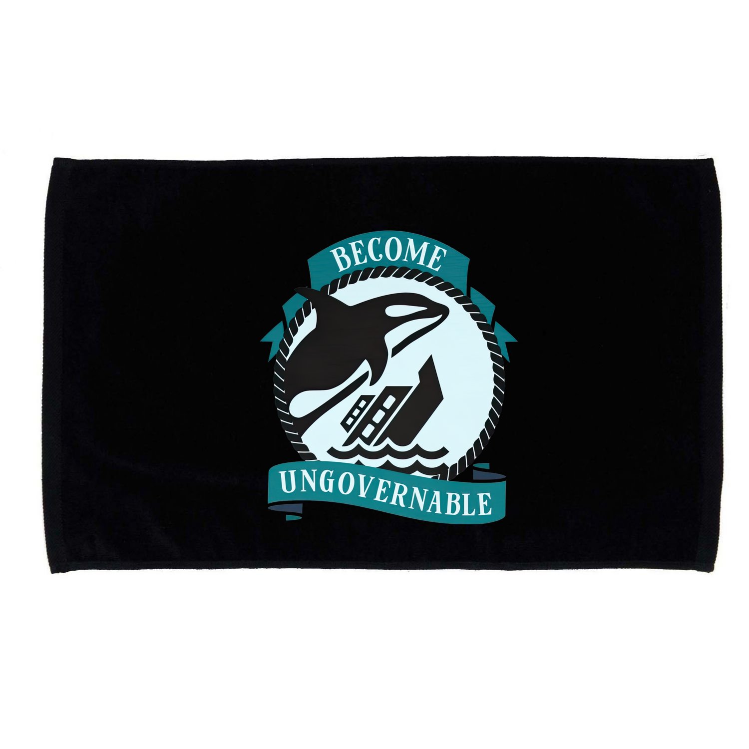 Become Ungovernable Ship Wreck Killer Whale Funny Marine Sciene Eat The Rich Microfiber Hand Towel