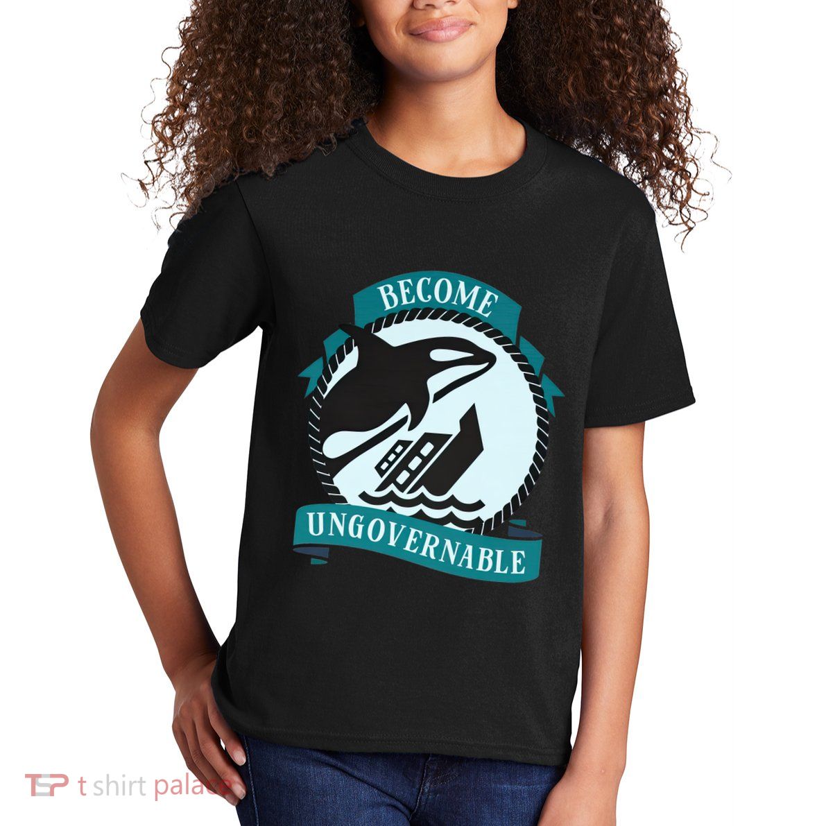 Become Ungovernable Ship Wreck Killer Whale Funny Marine Sciene Eat The Rich Kids T-Shirt