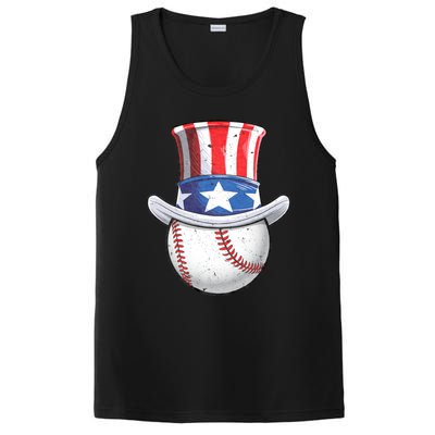 Baseball Uncle Sam 4th Of July American Flag PosiCharge Competitor Tank