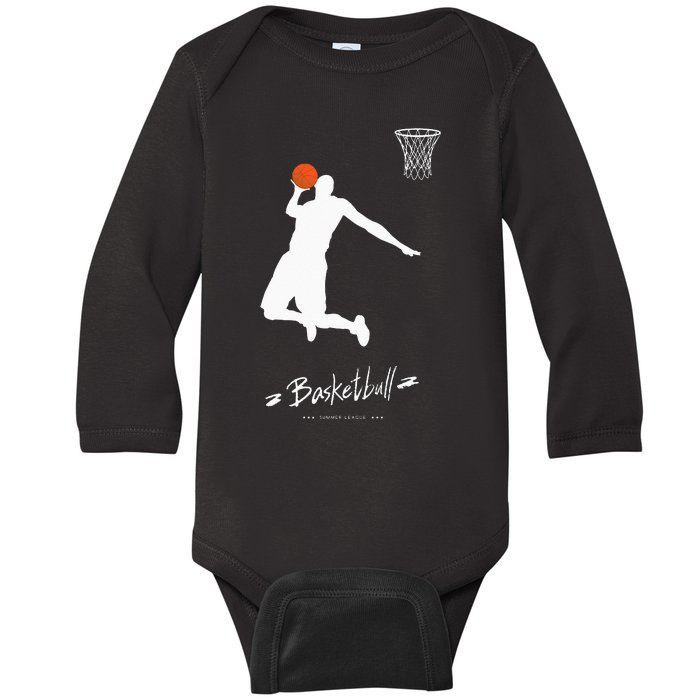 Basketball USA Summer League Basketball Lover Baby Long Sleeve Bodysuit