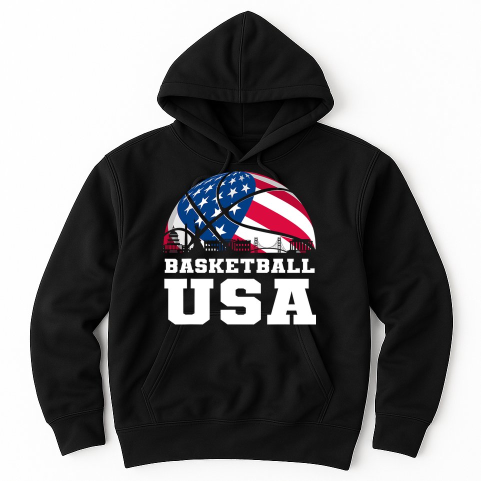 Basketball Usa Support The Team Design Usa Flag Dream Hoodie