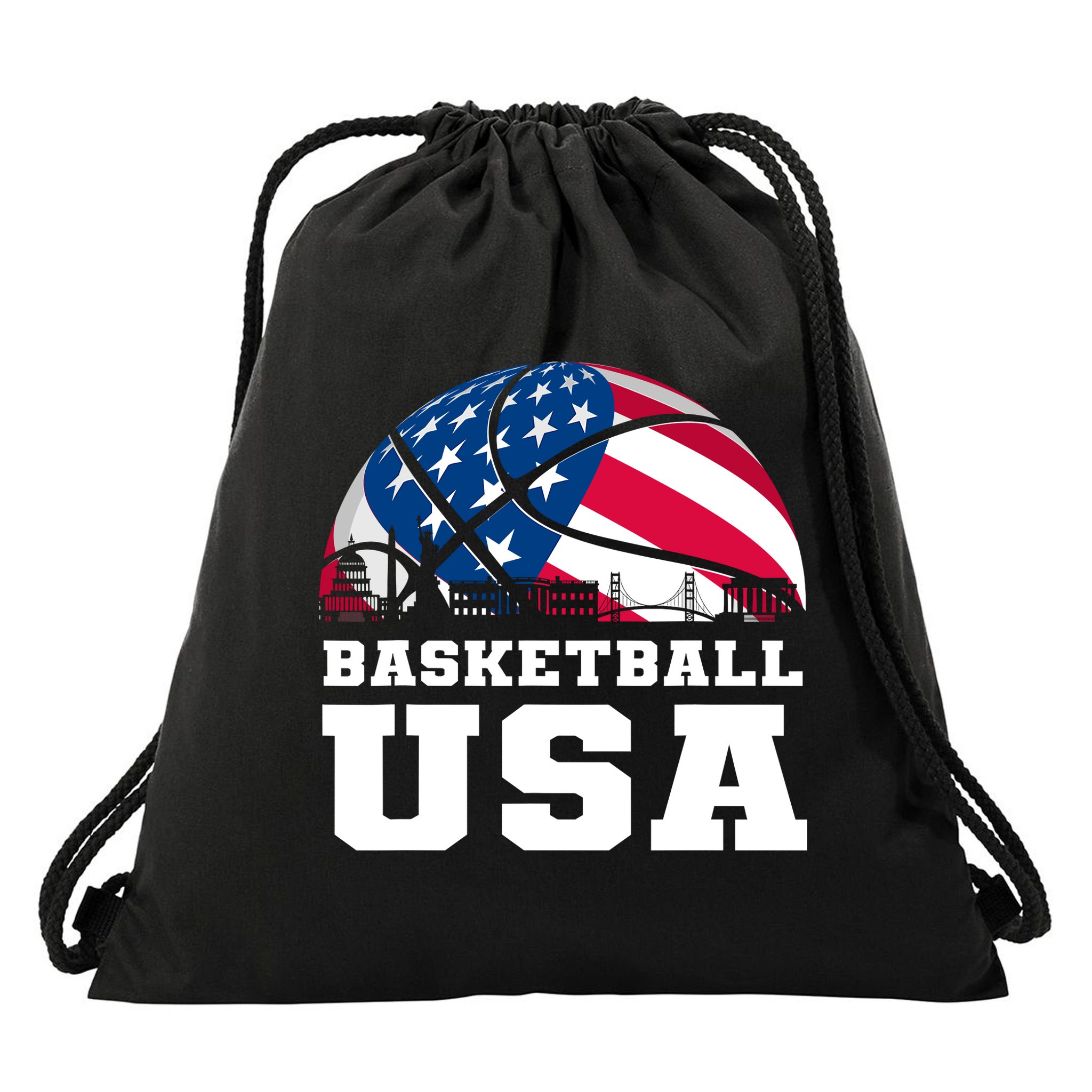 Basketball Usa Support The Team Design Usa Flag Dream Drawstring Bag