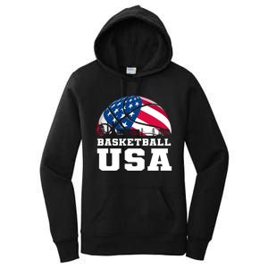 Basketball Usa Support The Team Design Usa Flag Dream Women's Pullover Hoodie