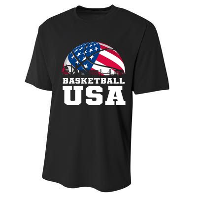 Basketball Usa Support The Team Design Usa Flag Dream Performance Sprint T-Shirt