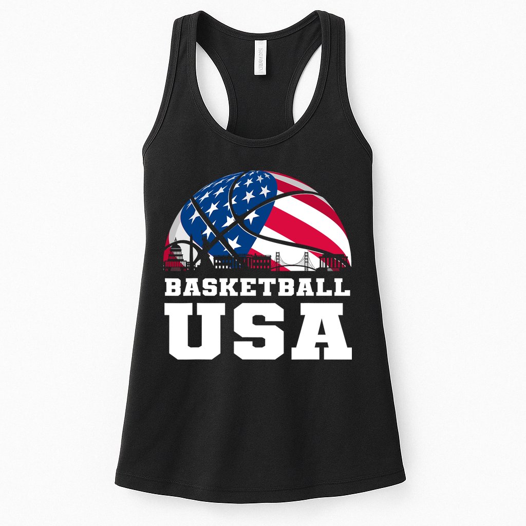 Basketball Usa Support The Team Design Usa Flag Dream Womens Tank Top