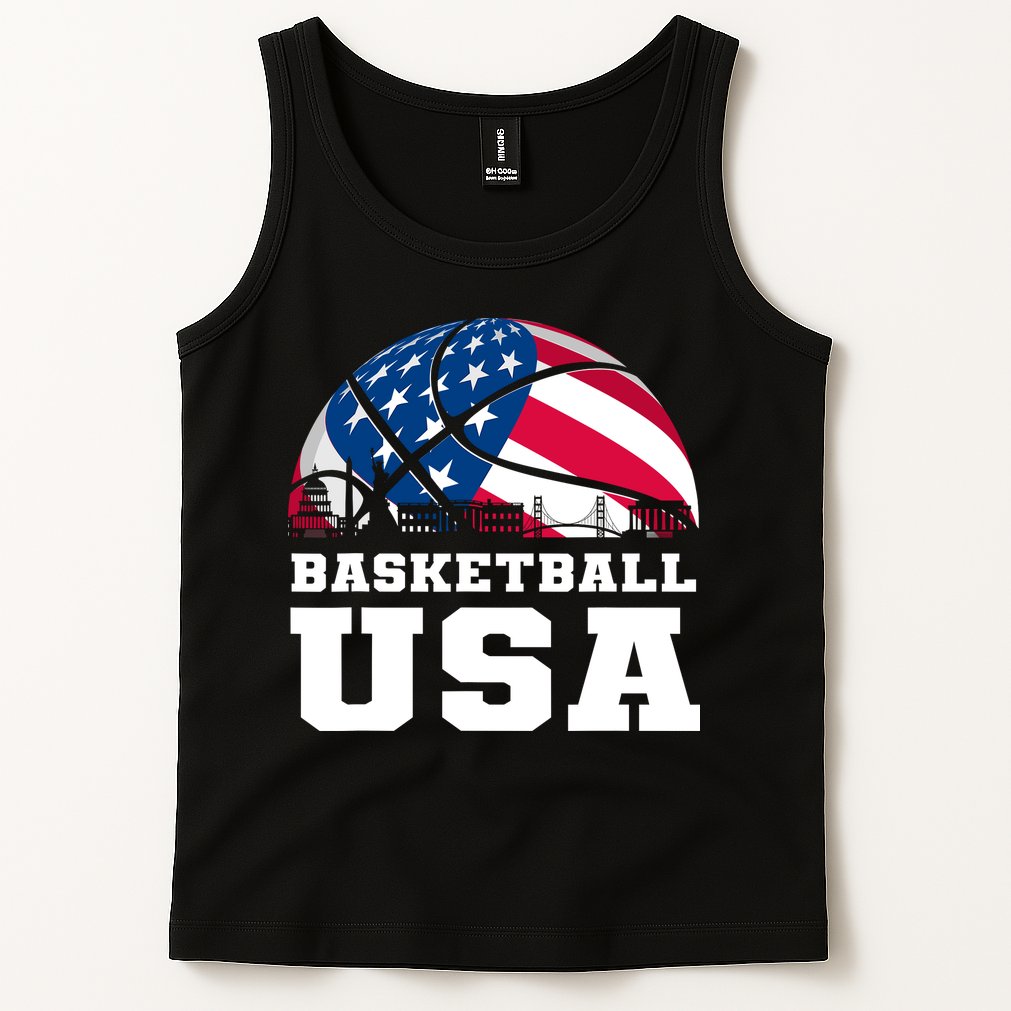 Basketball Usa Support The Team Design Usa Flag Dream Tank Top