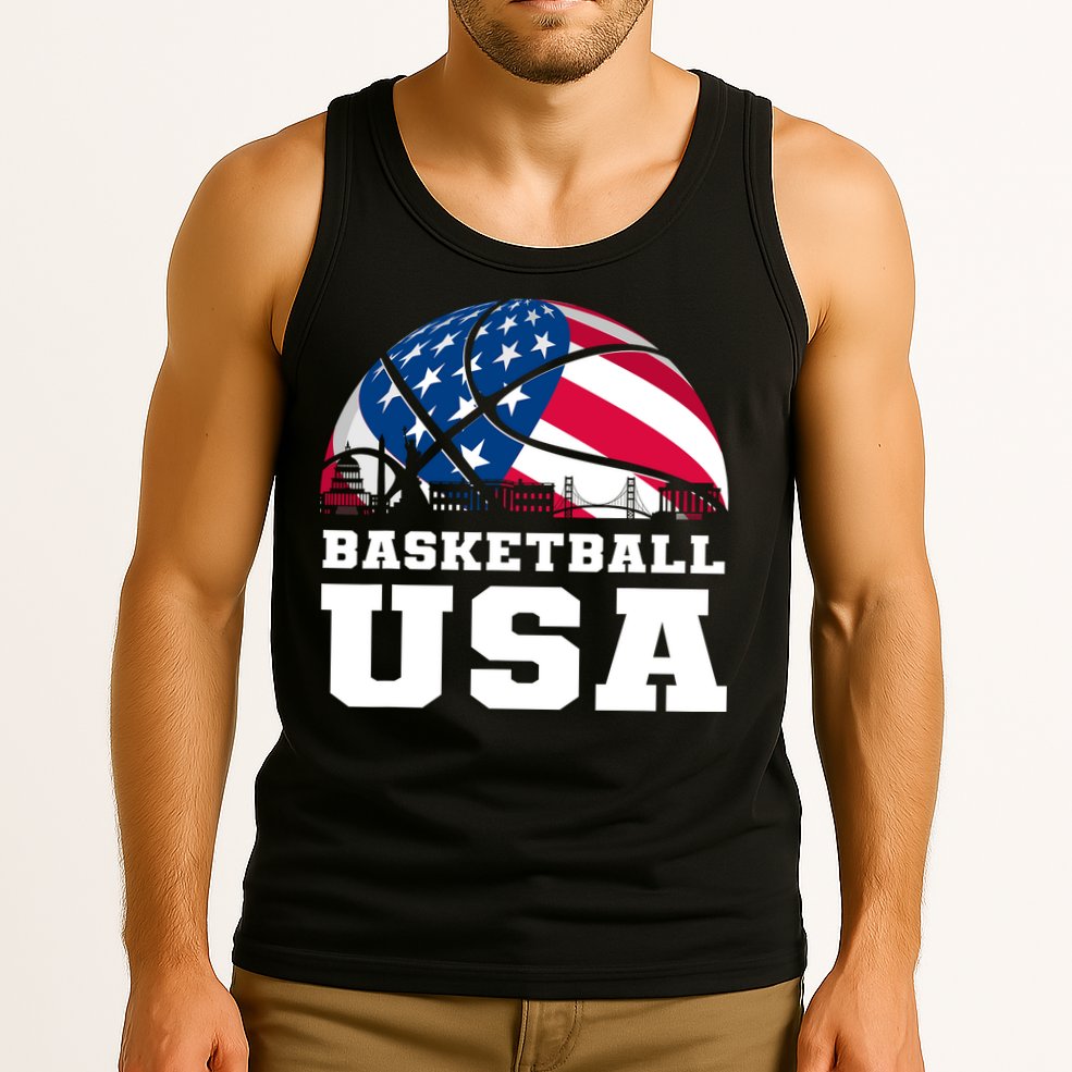 Basketball Usa Support The Team Design Usa Flag Dream Tank Top