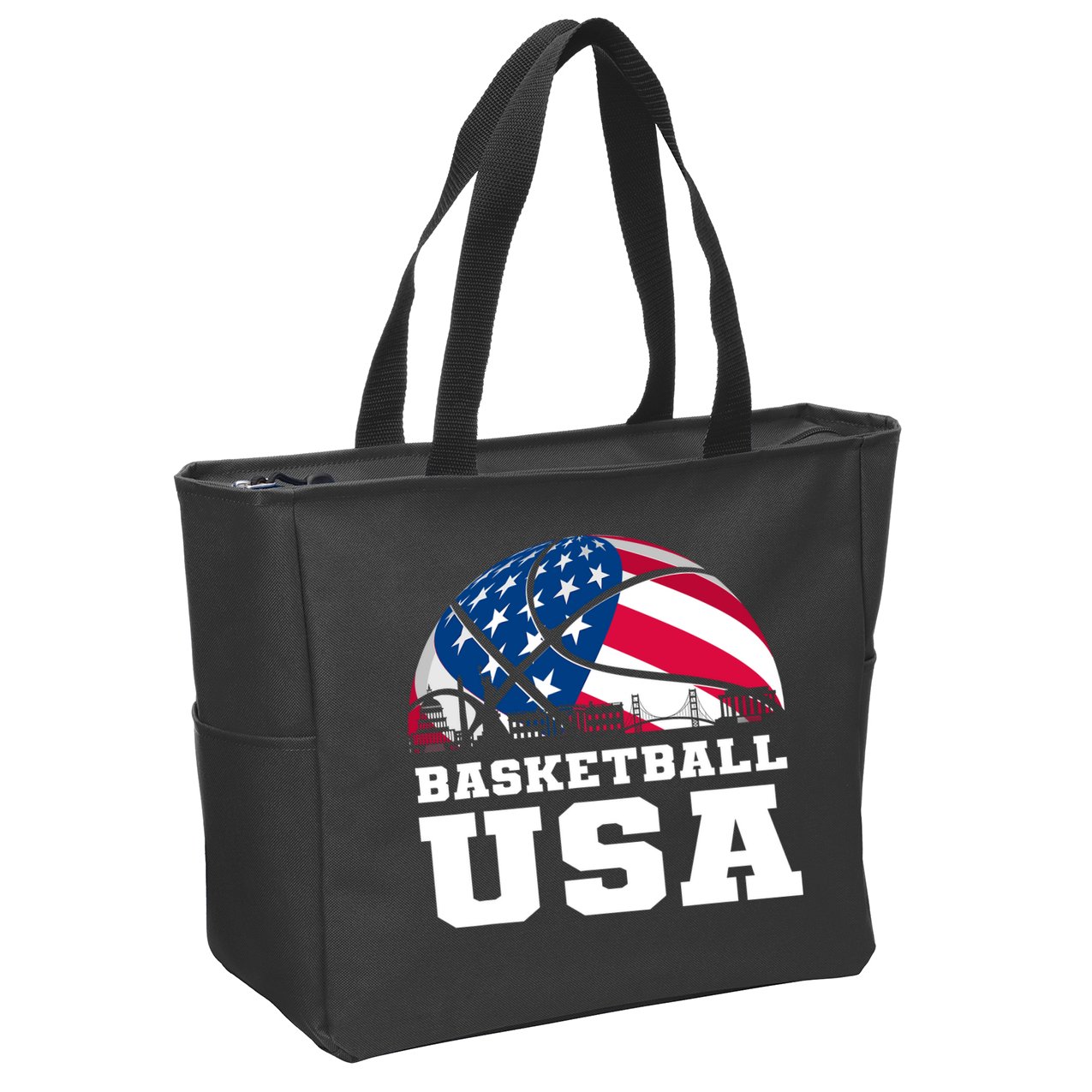Basketball Usa Support The Team Design Usa Flag Dream Zip Tote Bag