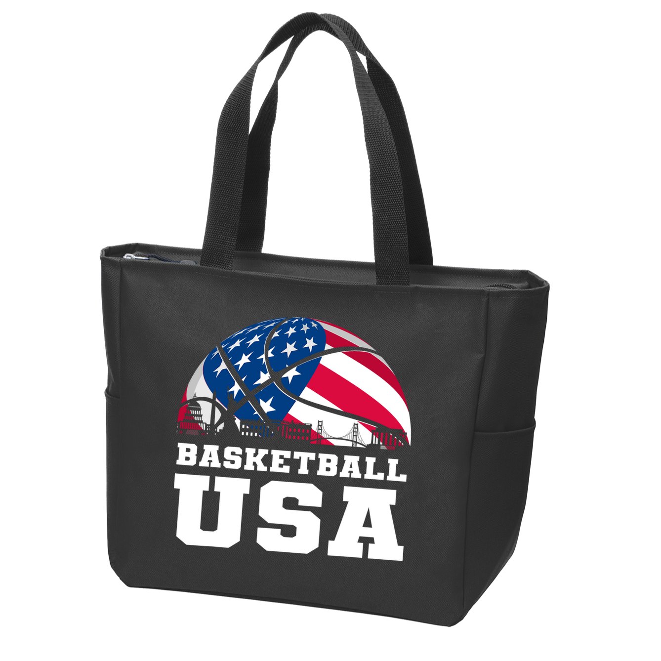 Basketball Usa Support The Team Design Usa Flag Dream Zip Tote Bag