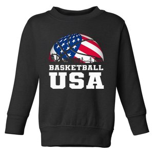 Basketball Usa Support The Usa Flag Toddler Sweatshirt