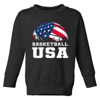 Basketball Usa Support The Usa Flag Toddler Sweatshirt