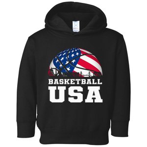 Basketball Usa Support The Usa Flag Toddler Hoodie