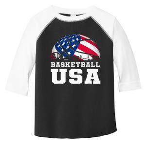 Basketball Usa Support The Usa Flag Toddler Fine Jersey T-Shirt