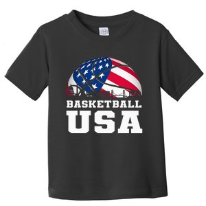 Basketball Usa Support The Usa Flag Toddler T-Shirt