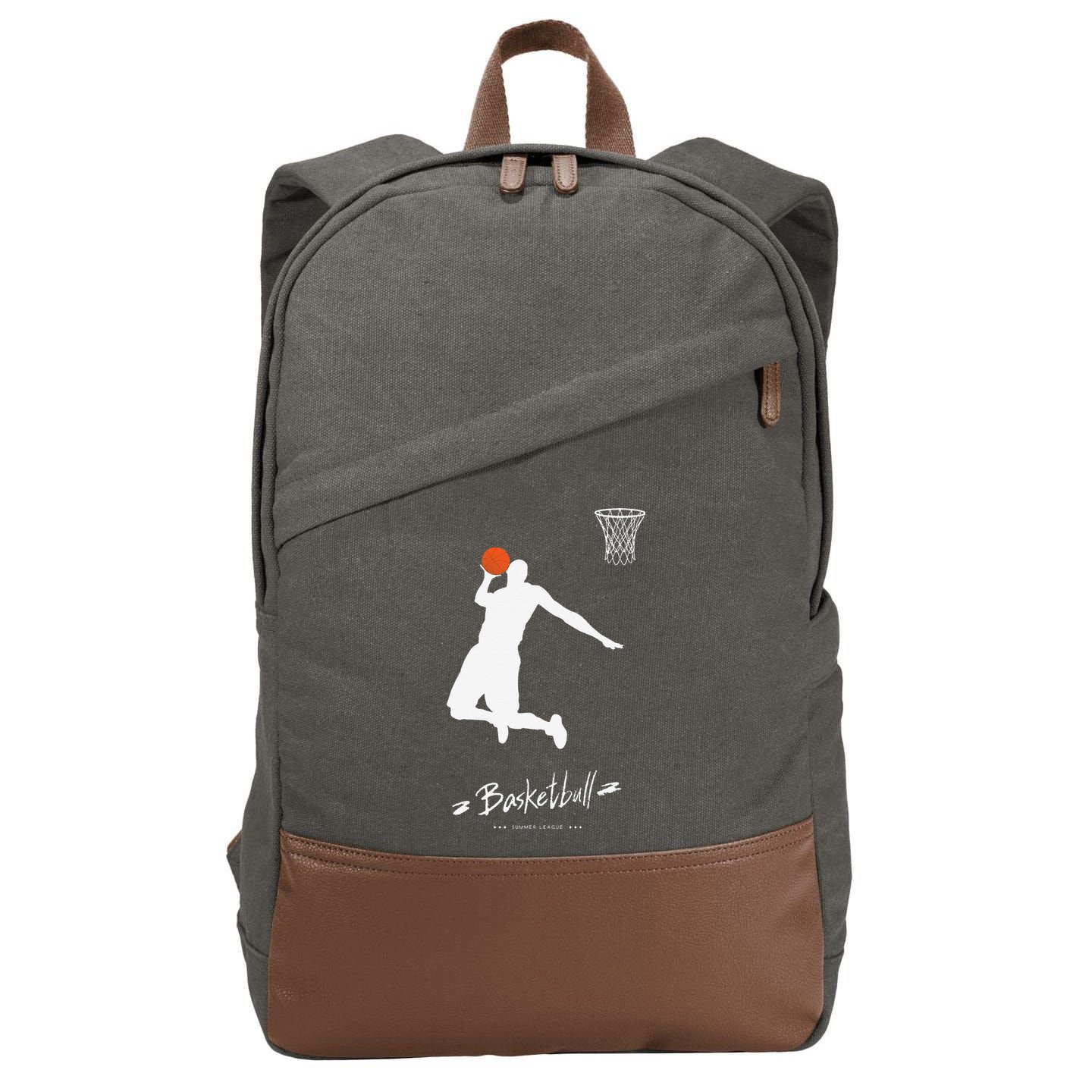 Basketball USA Summer League Basketball Lover Cotton Canvas Backpack