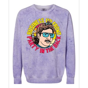 Business Up Front Party In The Back Colorblast Crewneck Sweatshirt