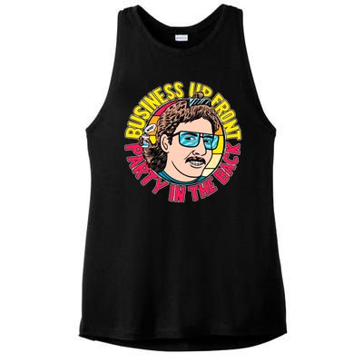 Business Up Front Party In The Back Ladies PosiCharge Tri-Blend Wicking Tank