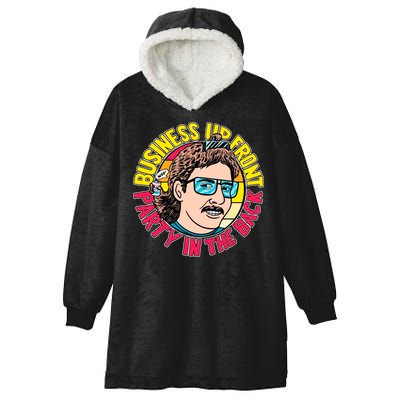 Business Up Front Party In The Back Hooded Wearable Blanket