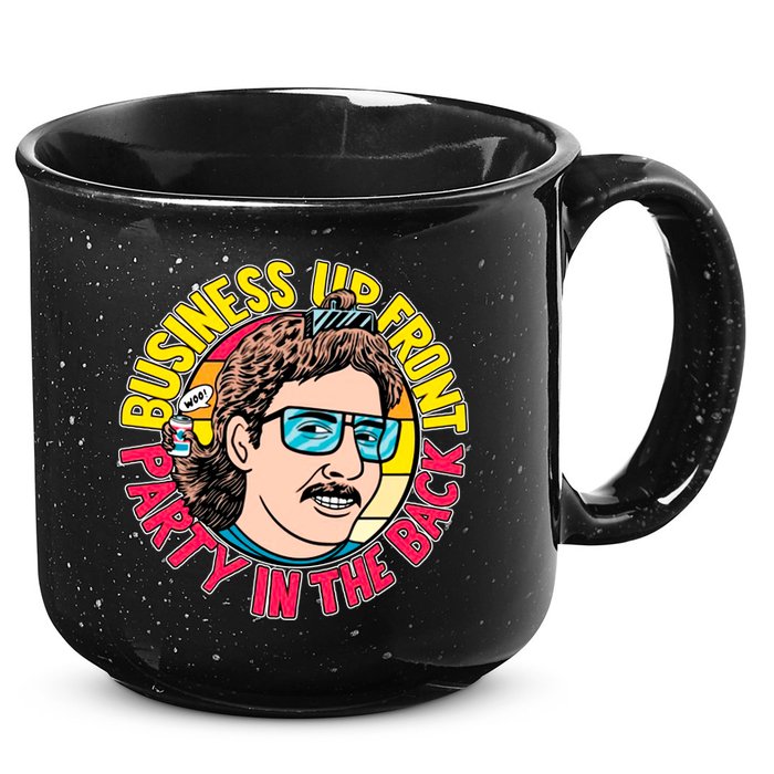 Business Up Front Party In The Back 15oz Campfire Ceramic Mug