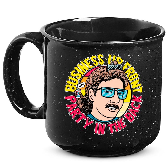 Business Up Front Party In The Back 15oz Campfire Ceramic Mug