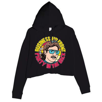 Business Up Front Party In The Back Crop Fleece Hoodie