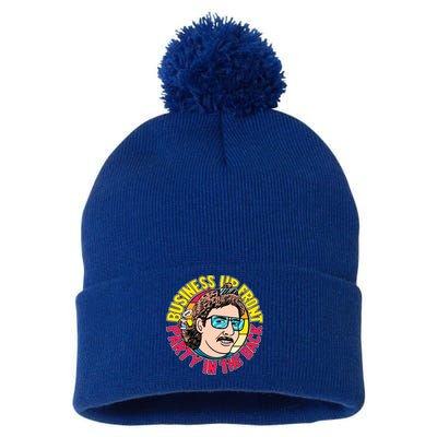 Business Up Front Party In The Back Pom Pom 12in Knit Beanie