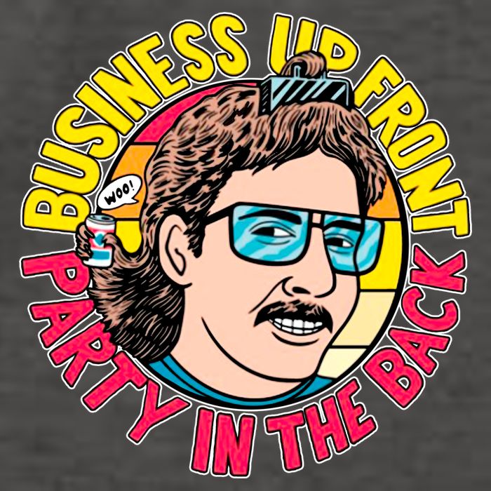 Business Up Front Party In The Back Vector Backpack