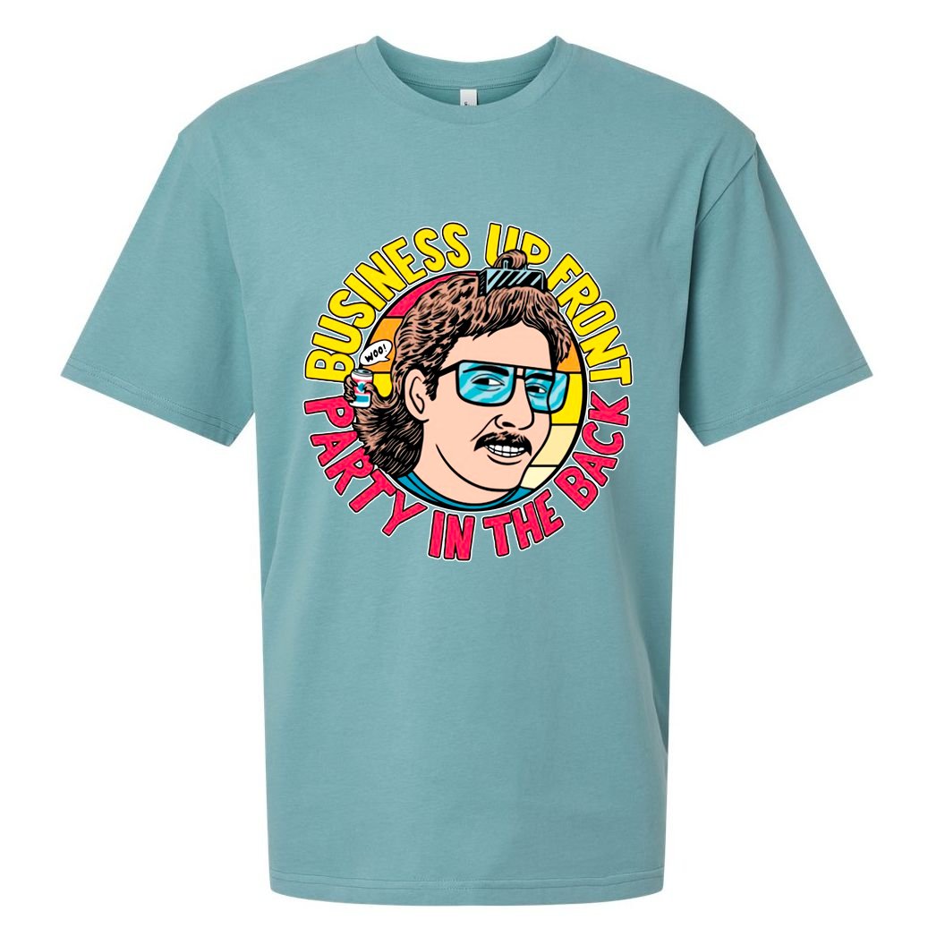 Business Up Front Party In The Back Sueded Cloud Jersey T-Shirt
