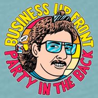 Business Up Front Party In The Back Sueded Cloud Jersey T-Shirt