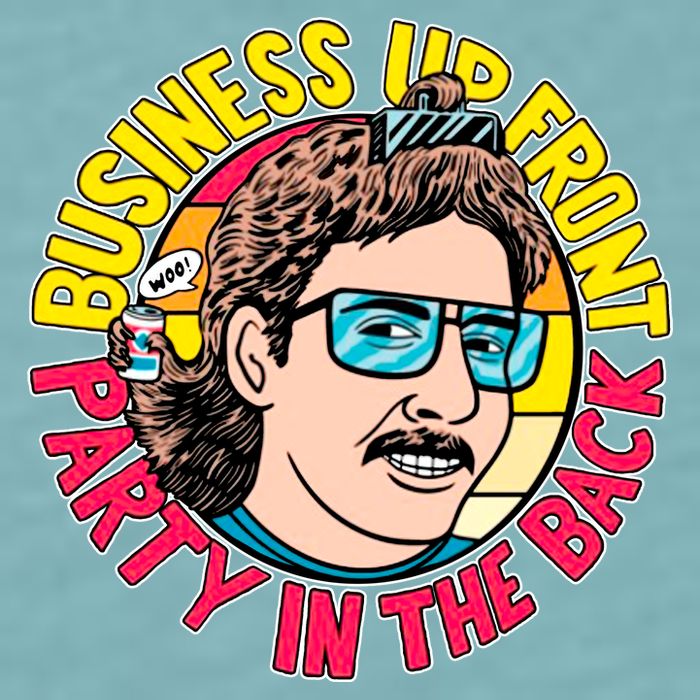 Business Up Front Party In The Back Sueded Cloud Jersey T-Shirt