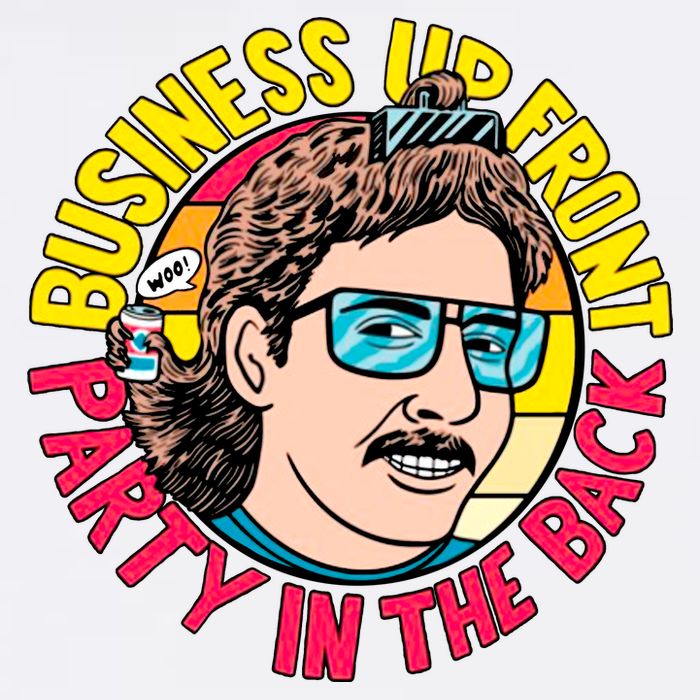 Business Up Front Party In The Back Garment-Dyed Sweatshirt