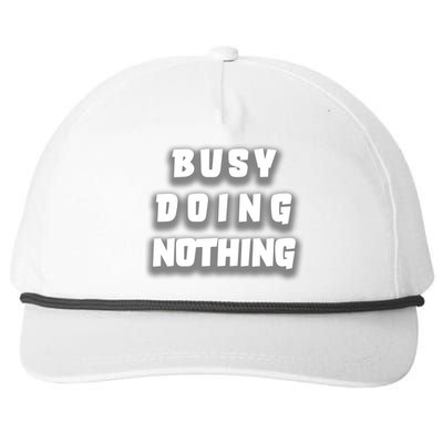 Busy Doing Nothing Snapback Five-Panel Rope Hat