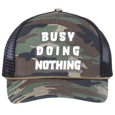 Busy Doing Nothing Retro Rope Trucker Hat Cap