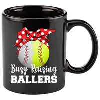 Busy Raising Ballers 11oz C Handle Ceramic Mug