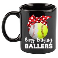 Busy Raising Ballers 11oz C Handle Ceramic Mug