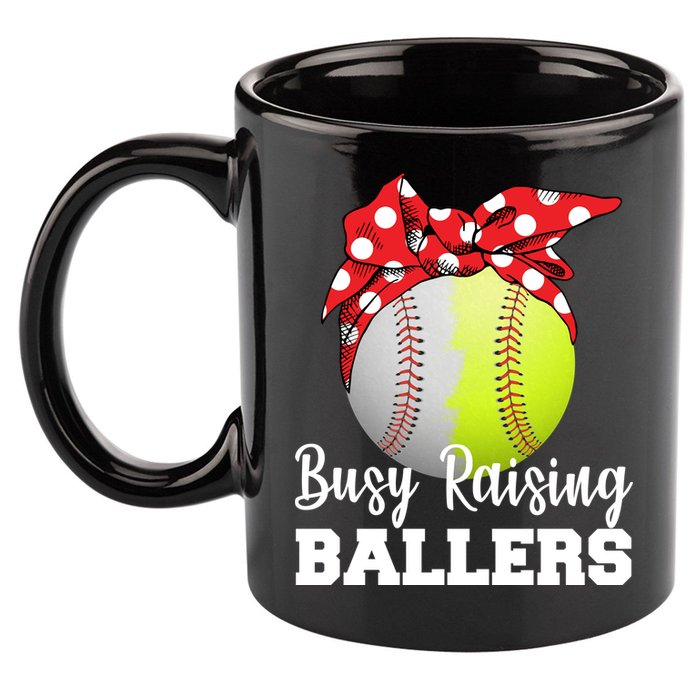 Busy Raising Ballers 11oz C Handle Ceramic Mug