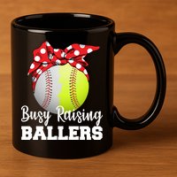 Busy Raising Ballers 11oz C Handle Ceramic Mug