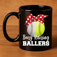 Busy Raising Ballers 11oz C Handle Ceramic Mug