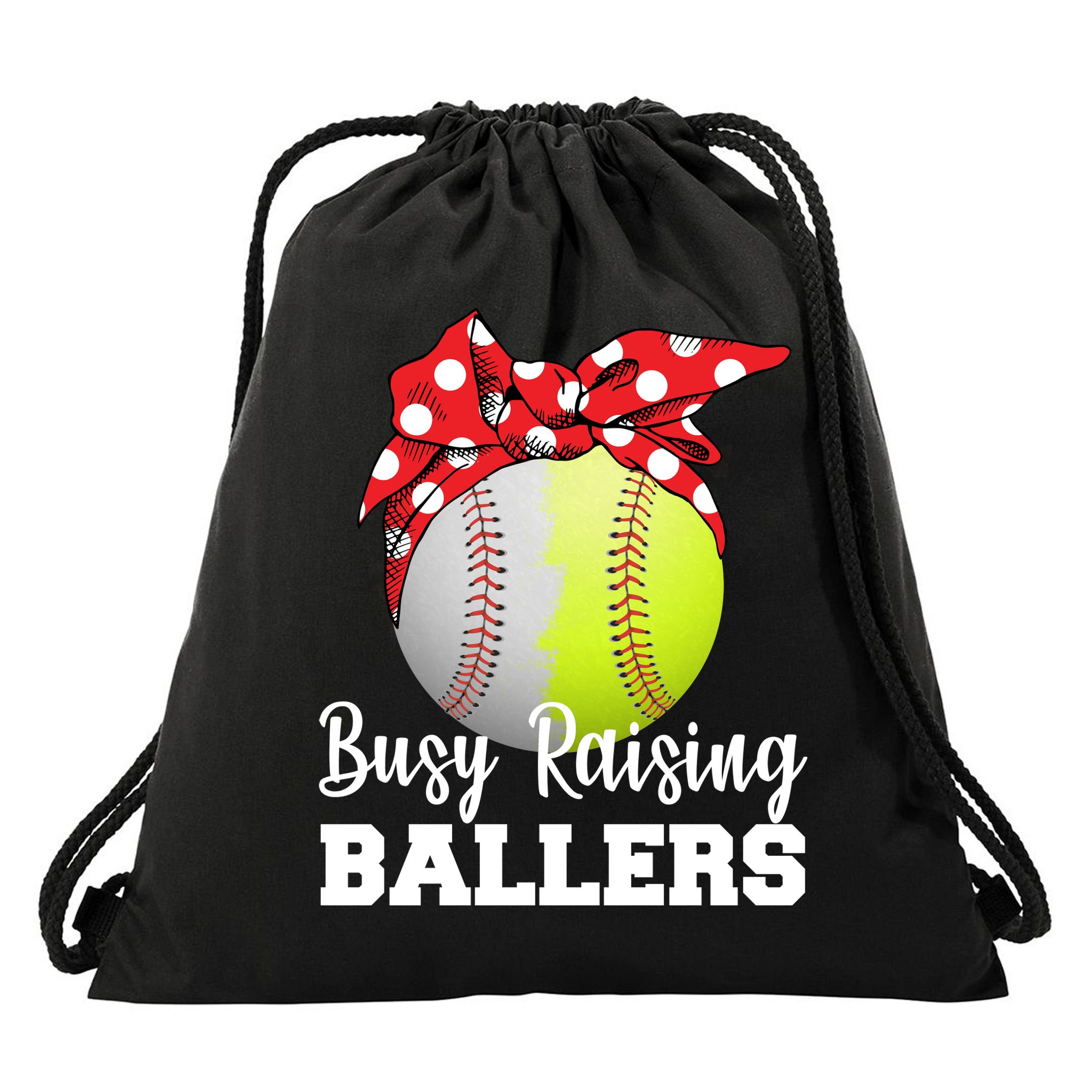 Busy Raising Ballers Drawstring Bag
