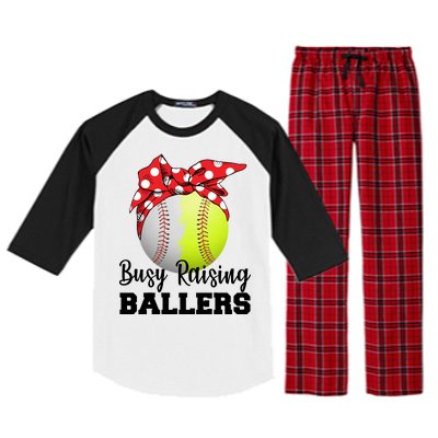 Busy Raising Ballers Raglan Sleeve Pajama Set