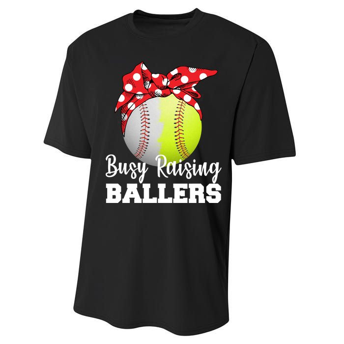 Busy Raising Ballers Performance Sprint T-Shirt