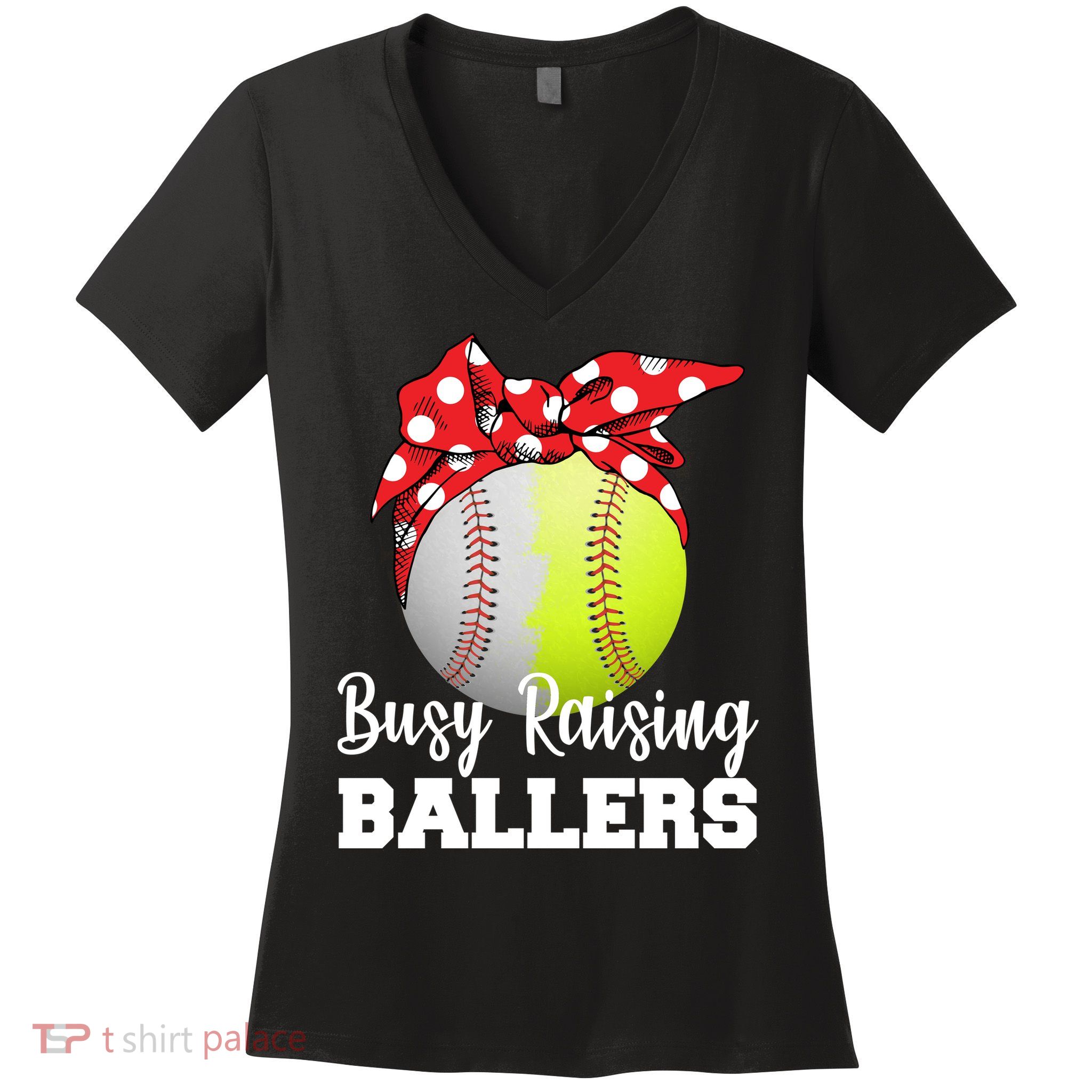 Busy Raising Ballers Women's V-Neck T-Shirt