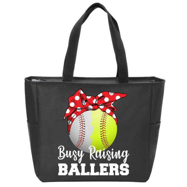 Busy Raising Ballers Zip Tote Bag