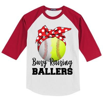 Busy Raising Ballers Kids Colorblock Raglan Jersey