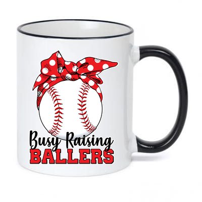 Busy Raising Ballers Baseball Parents 11oz Black Color Changing Mug